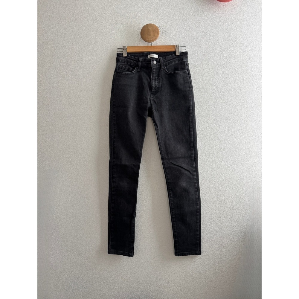Anine Bing Skinny Jeans Washed Black Stretch Denim Size 26